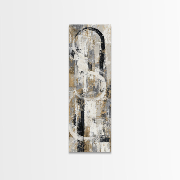 Dynamic Black Brush Marks on Neutral Ground Canvas Print, Modern Art, Art, Living Room Decor, Fine Art, Modern, Canvas Art, MOD-1x3-23
