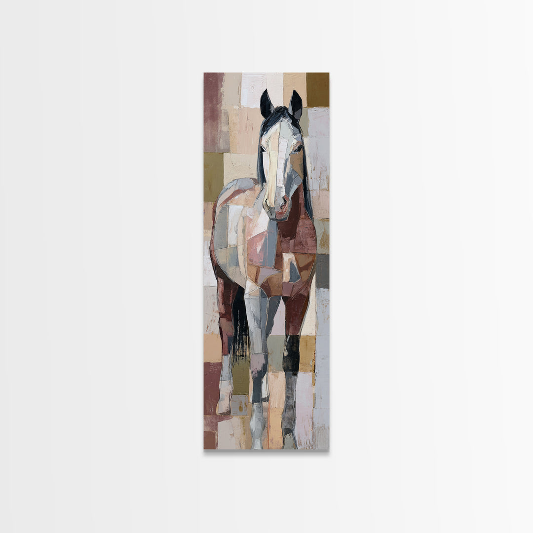 Contemporary Horse Portrait Canvas Print, Modern Art, Wall Decor, Living Room Decor, Oil Painting, Modern, Digital Print, MOD-1x3-27