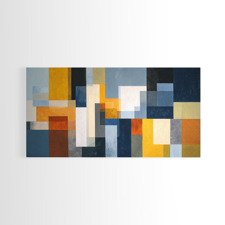 Geometric City Abstraction Canvas Print, Modern Art, Art, Living Room Decor, Abstract Art, Modern, Canvas Art, Digital Print, MOD-2x1-48