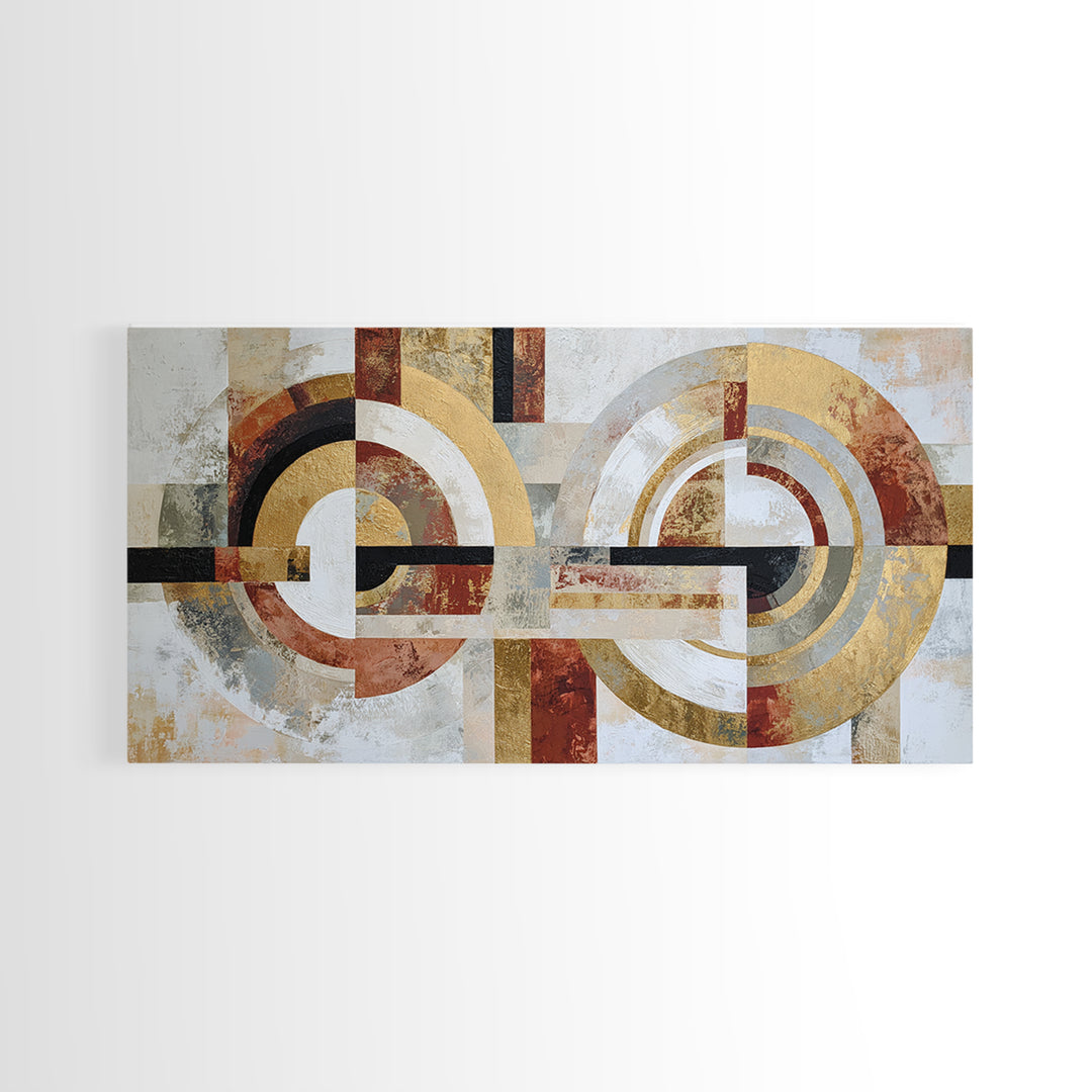 Abstract Circular Forms Framed Canvas Print, Modern Art, Boho Wall Decor, Living Room Decor, Abstract Art, Modern, MOD-2x1-87