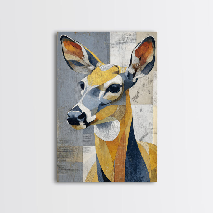 Modern Animal Portrait Canvas Print, Modern Art, Minimalist Decor, Living Room Decor, Fine Art, Modern, Art Deco, Wall Hanging, MOD-2x3-54