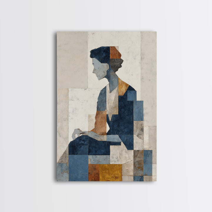 Fragmented Figure Study Framed Canvas Print, Modern Art, Wall Hanging, Living Room Decor, Oil Painting, Modern, MOD-2x3-73
