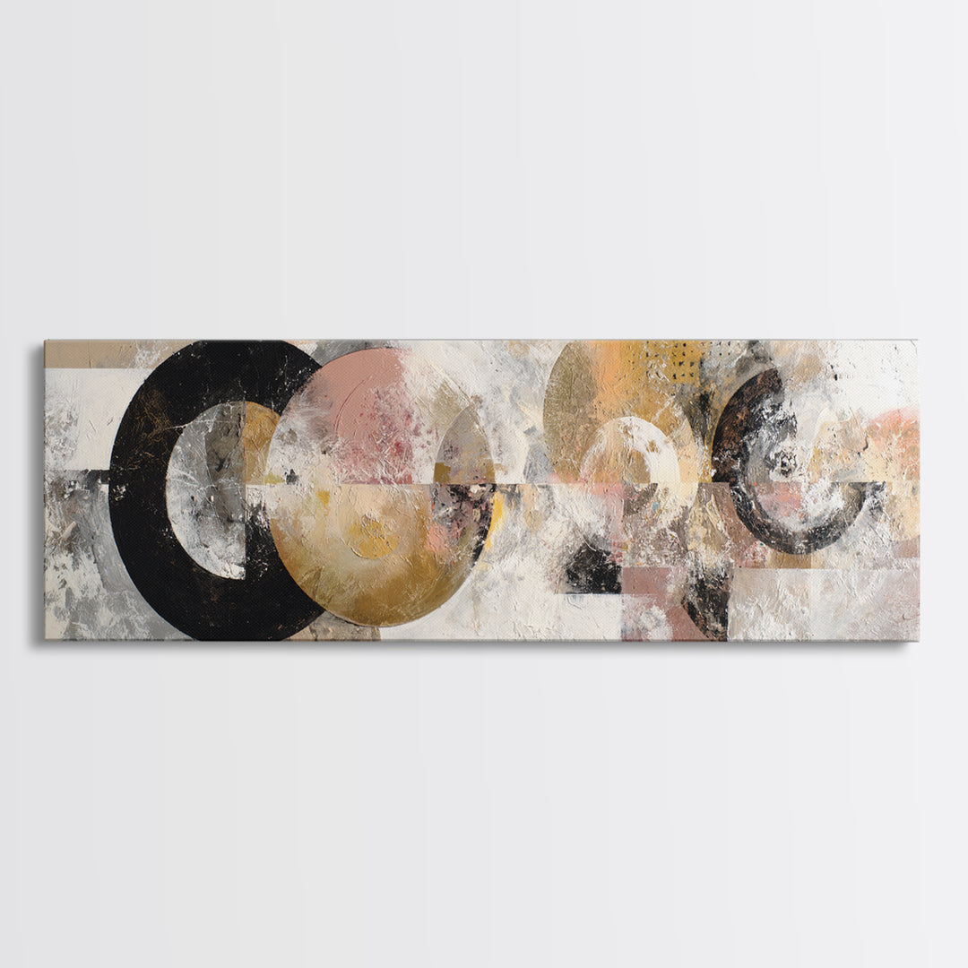 Abstract Circular Forms Canvas Print, Modern Art, Above Bed Decor, Living Room Decor, Abstract Art, Modern, Textured Painting, MOD-3x1-11