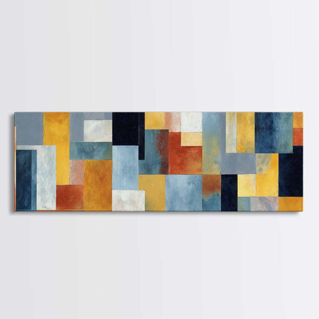 Urban Window Grid Transformed into Abstraction Canvas Print, Modern Art, Canvas Print, Living Room Decor, Abstract Art, Modern, MOD-3x1-4