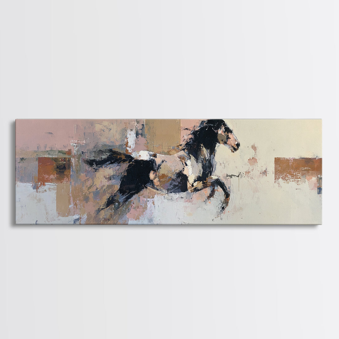 Contemporary Horse Portrait Framed Canvas Print, Modern Art, Contemporary Art, Living Room Decor, Modern, Wall Hanging, MOD-3x1-55