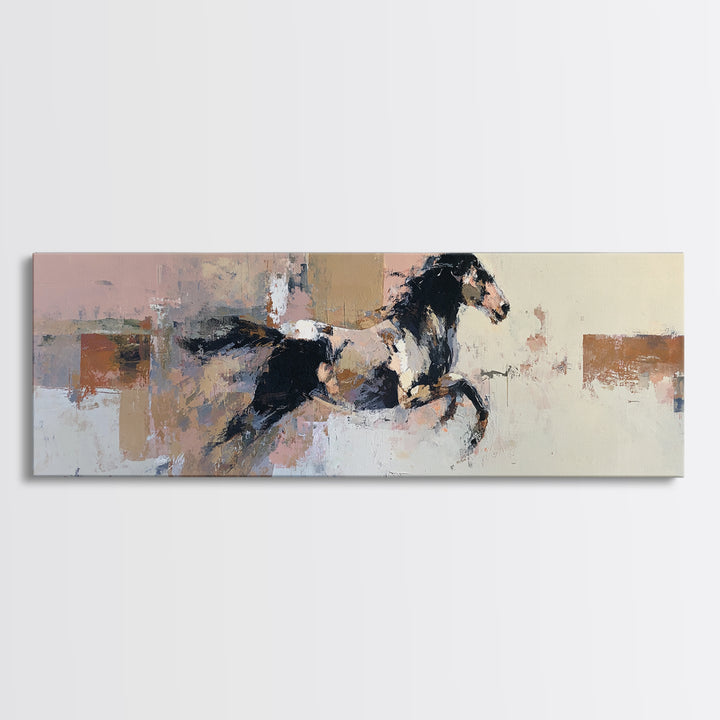 Contemporary Horse Portrait Framed Canvas Print, Modern Art, Contemporary Art, Living Room Decor, Modern, Wall Hanging, MOD-3x1-55