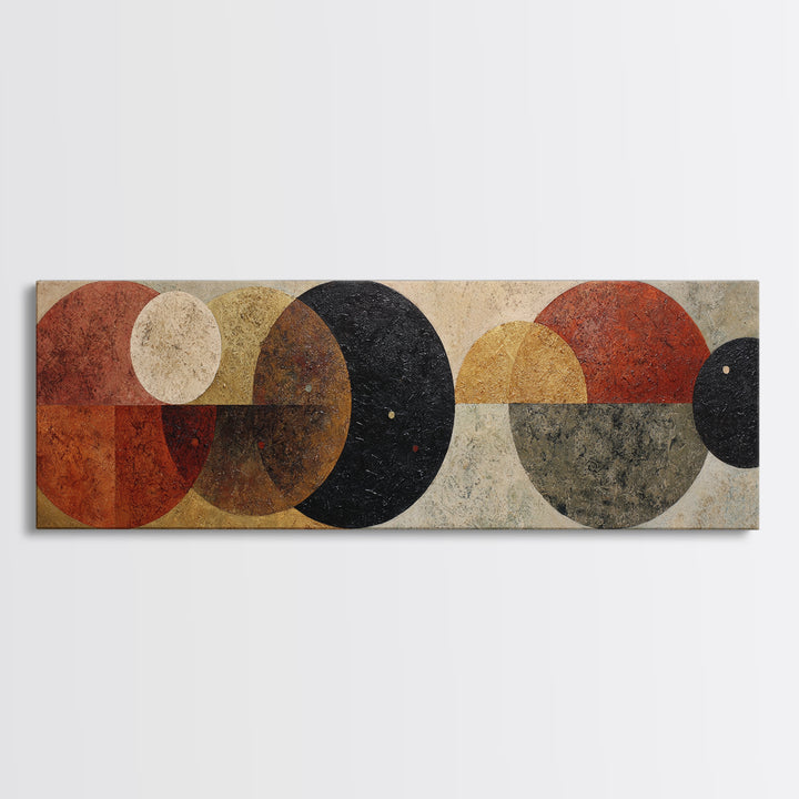 Abstract Circular Forms Framed Canvas Print, Modern Art, Wall Art, Living Room Decor, Abstract Art, Modern, Artwork, MOD-3x1-59