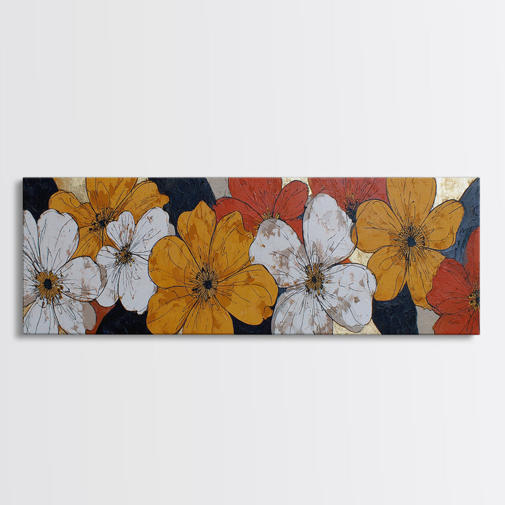 Bold Floral Forms Canvas Print, Modern Art, Boho Wall Decor, Living Room Decor, Modern, Fine Art Print, Statement Artwork, MOD-3x1-6