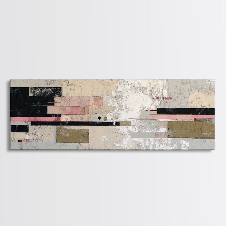 Geometric City Abstraction Framed Canvas Print, Modern Art, Contemporary Art, Living Room Decor, Abstract Art, Modern, MOD-3x1-68