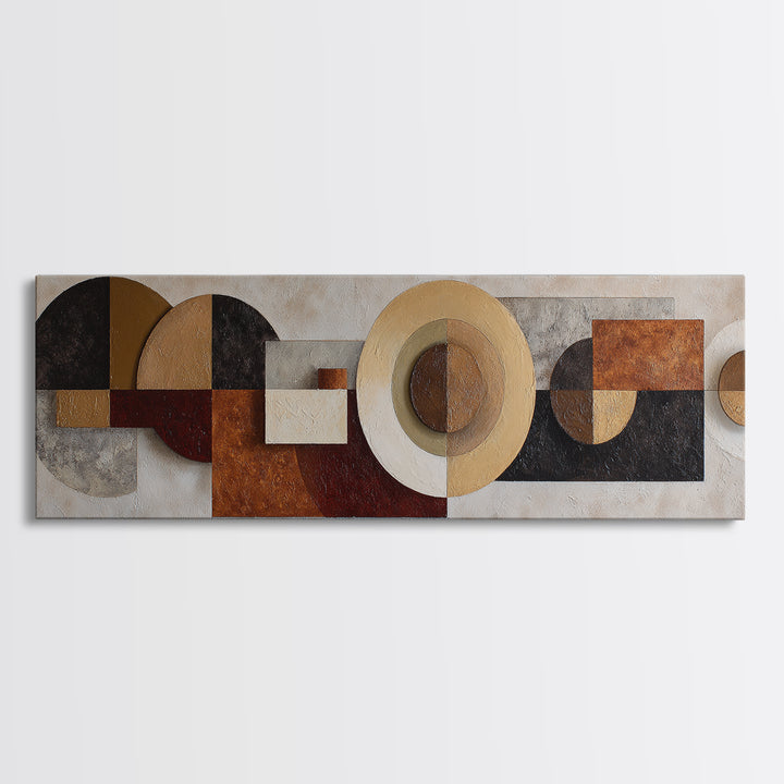 Minimal Sculpture Shapes Painted Framed Canvas Print, Modern Art, Wall Art, Living Room Decor, Fine Art, Modern, Artwork, MOD-3x1-72