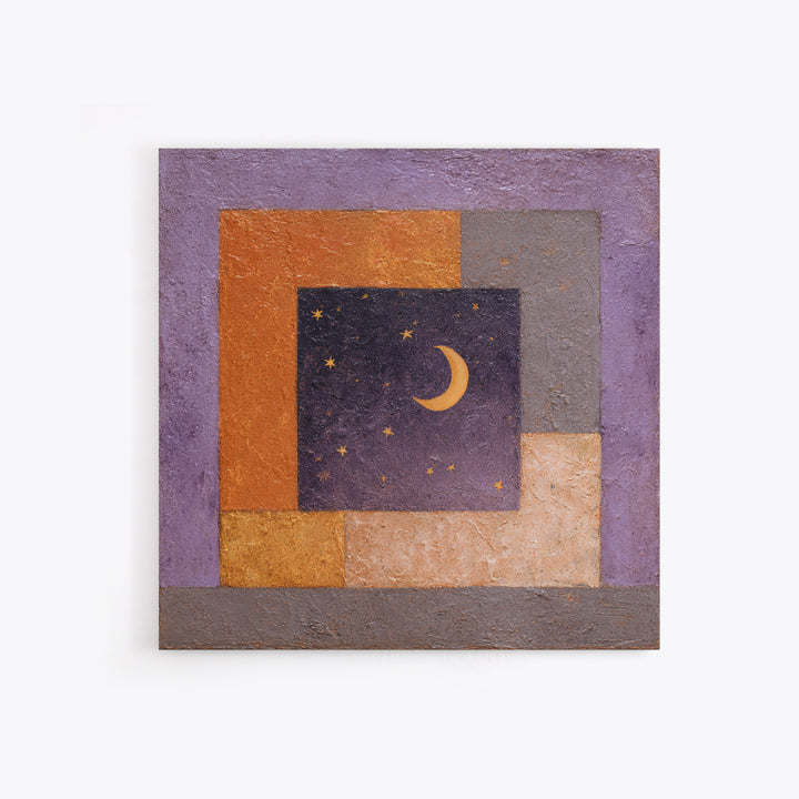 Purple Night Sky Canvas Print, Monochrome Art, Abstract Art, Living Room Decor, Oil Painting, Mono, Bedroom Wall Art, MON-1x1-15