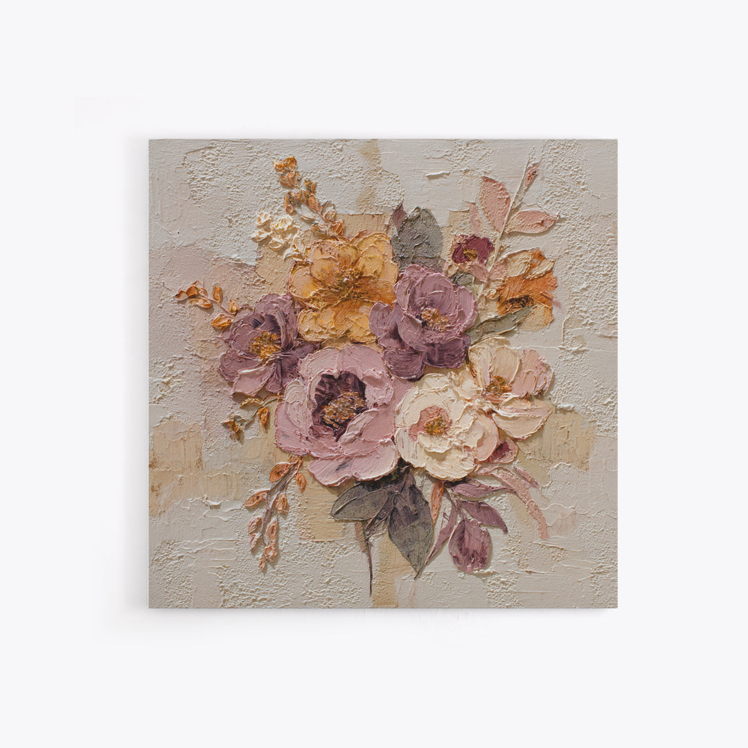 Monochrome Floral Bouquet Canvas Print, Monochrome Art, Apartment Decor, Living Room Decor, Fine Art, Mono, Moody Wall Art, MON-1x1-18