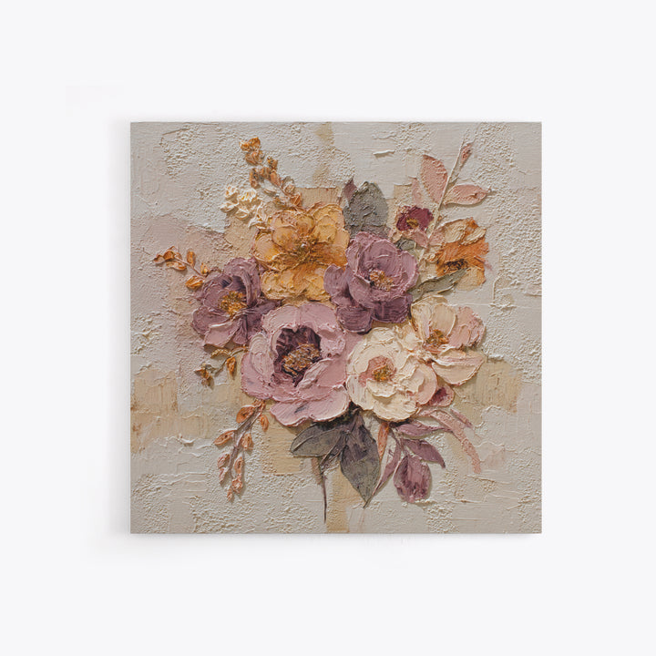 Monochrome Floral Bouquet Canvas Print, Monochrome Art, Apartment Decor, Living Room Decor, Fine Art, Mono, Moody Wall Art, MON-1x1-18