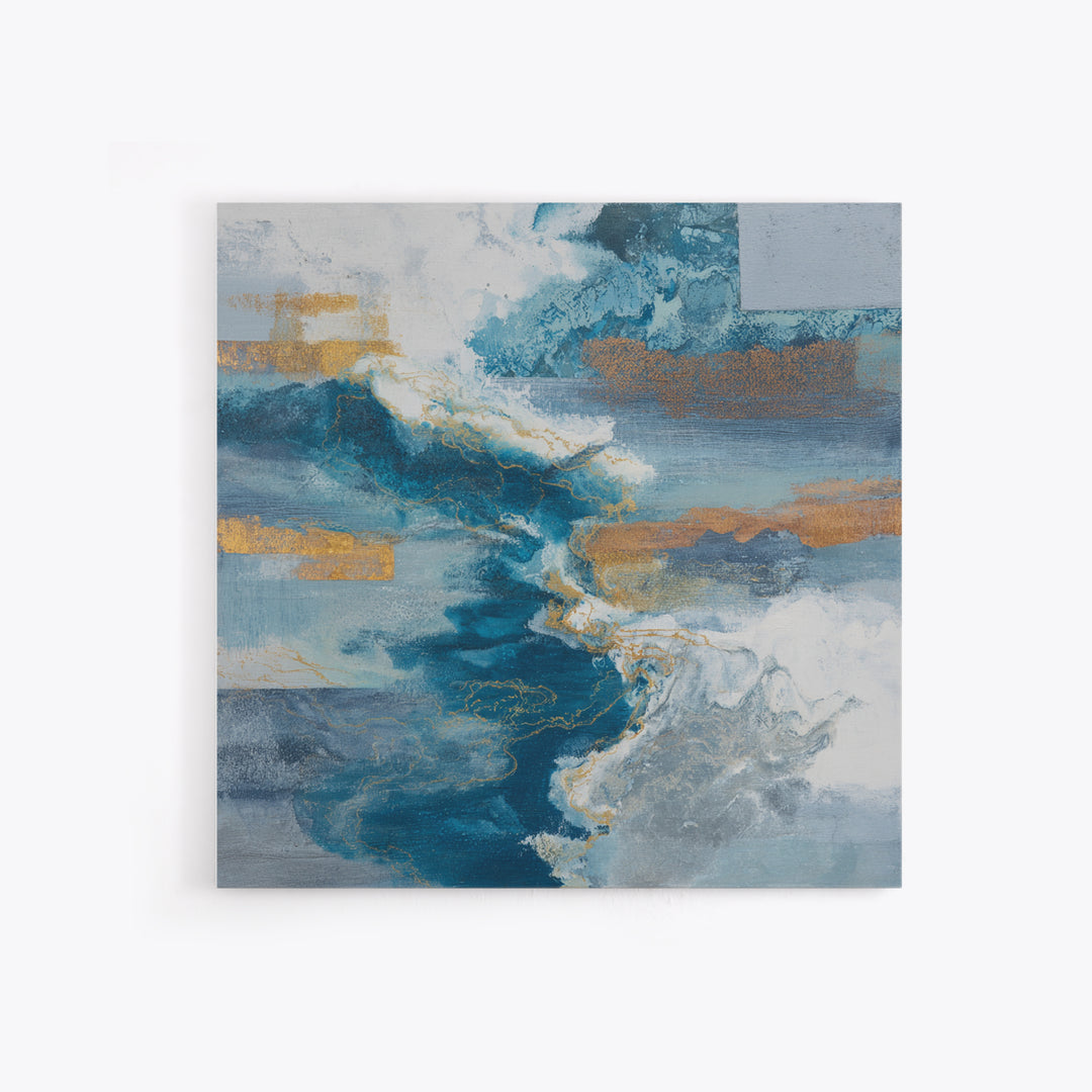 All Blue Ocean Abstraction Canvas Print, Monochrome Art, Neutral Decor, Living Room Decor, Fine Art, Mono, Home Decor, MON-1x1-25