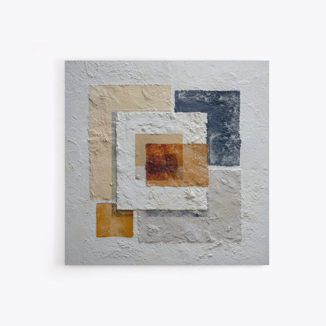 Ivory White Plaster Texture Composition Framed Canvas Print, Monochrome Art, Modern Decor, Living Room Decor, Fine Art, Mono, MON-1x1-29