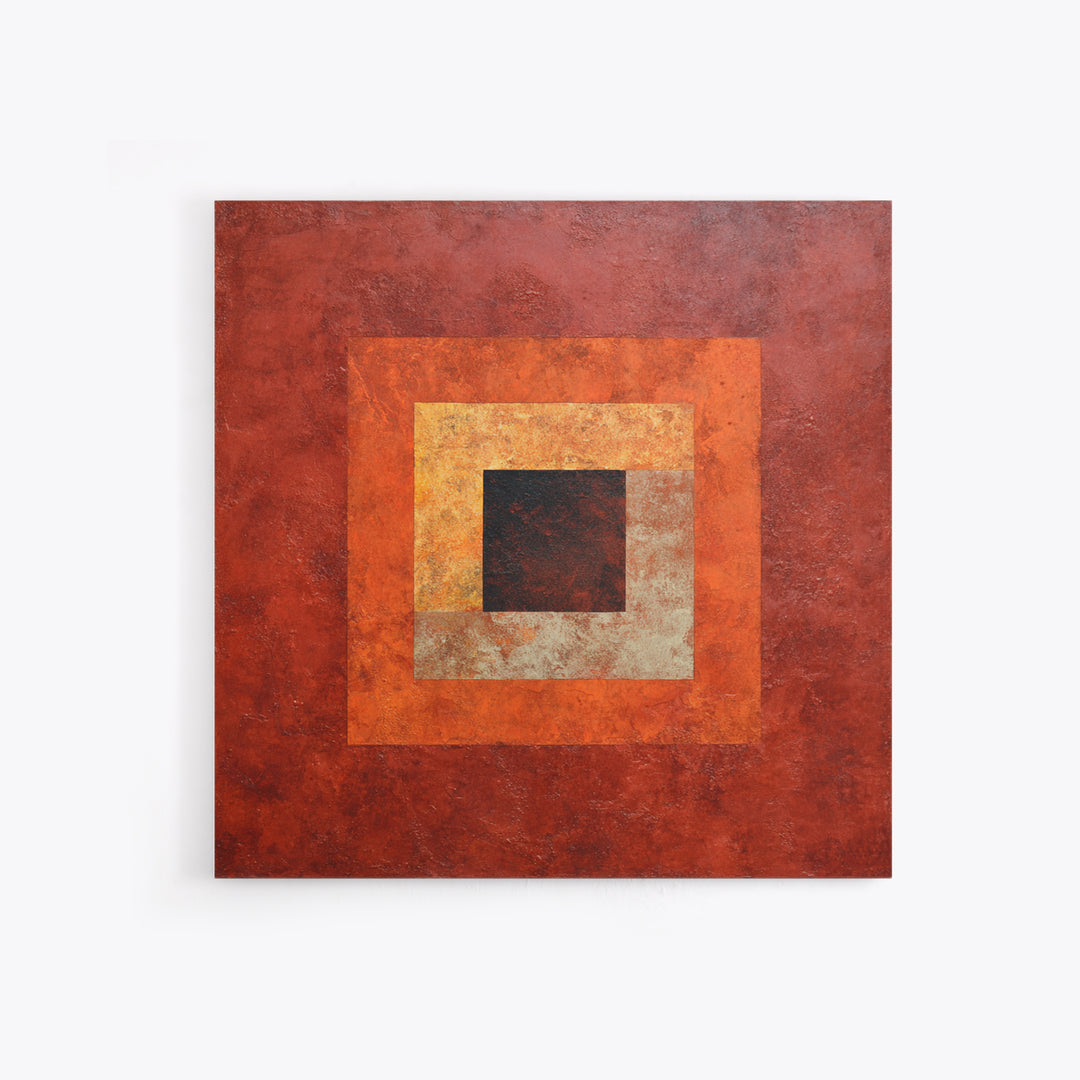 Burnt Orange Canyon Abstraction Framed Canvas Print, Monochrome Art, Luxury Decor, Living Room Decor, Fine Art, Mono, MON-1x1-40