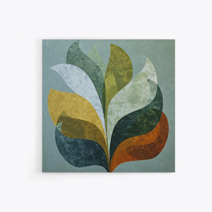 Olive Green Abstract Leaf Pattern Framed Canvas Print, Monochrome Art, Large Wall Art, Living Room Decor, Fine Art, Mono, MON-1x1-44