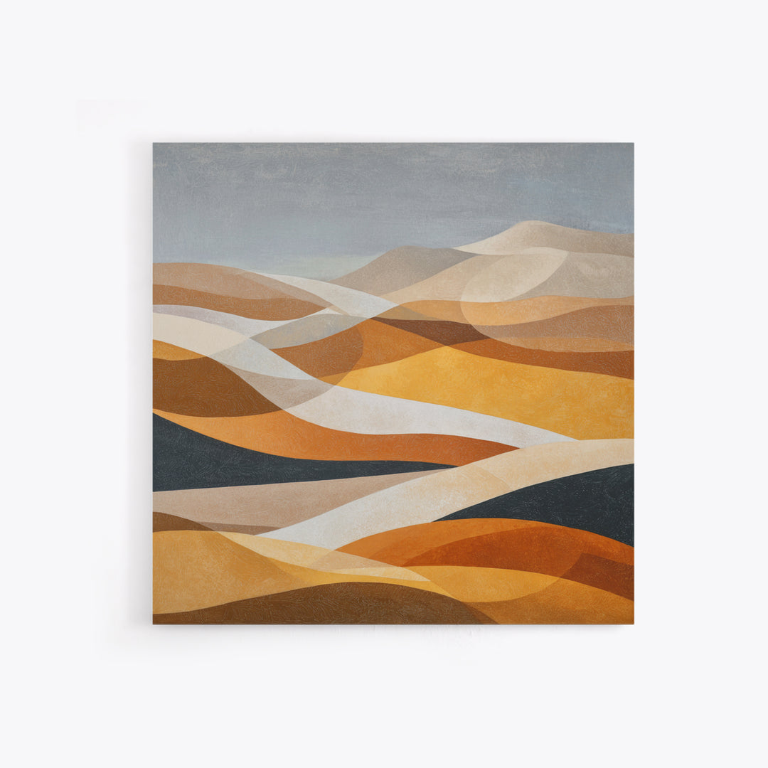 Warm Brown Desert Landscape Framed Canvas Print, Monochrome Art, Fine Art Print, Living Room Decor, Mono, Digital Prints, MON-1x1-57