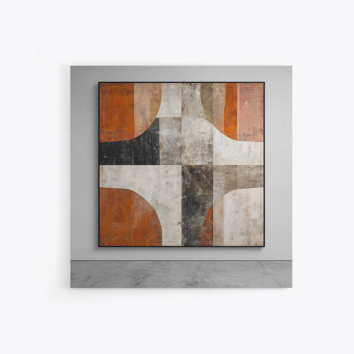 Burnt Orange Canyon Abstraction Framed Canvas Print, Monochrome Art, Printable Art, Living Room Decor, Fine Art, Mono, MON-1x1-64