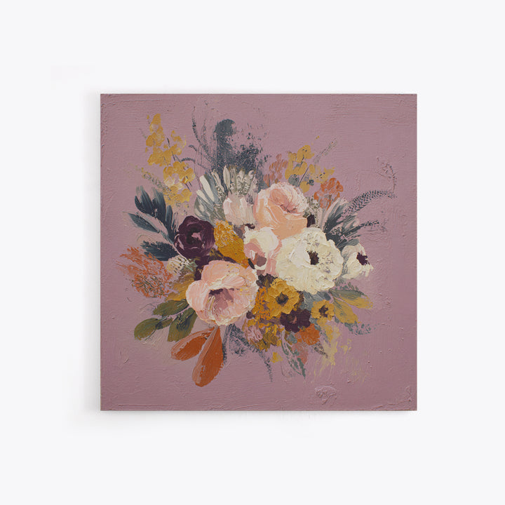 Monochrome Floral Bouquet Framed Canvas Print, Monochrome Art, Unique Wall Art, Living Room Decor, Mono, Fine Art Print, MON-1x1-66