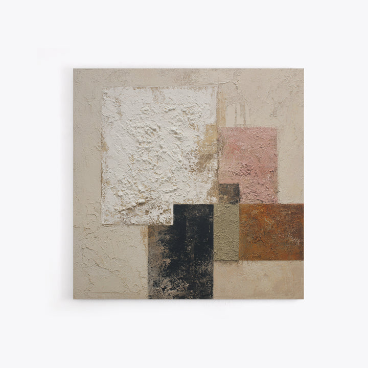Ivory White Plaster Texture Composition Canvas Print, Monochrome Art, Room Decor, Living Room Decor, Mono, Mid Century Modern, MON-1x1-77