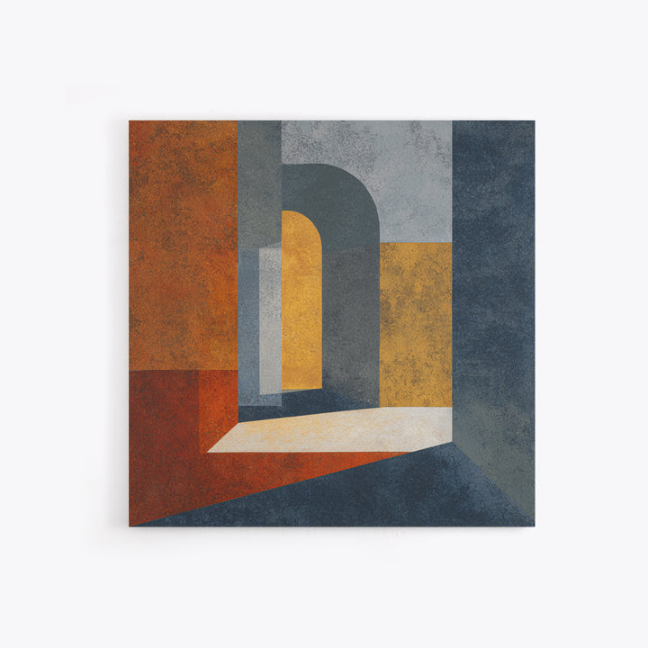 Gray Architectural Arch and Shadow Study Canvas Print, Monochrome Art, Wall Decor, Living Room Decor, Oil Painting, Mono, MON-1x1-82