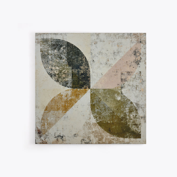Olive Green Abstract Leaf Pattern Canvas Print, Monochrome Art, Modern Art, Living Room Decor, Watercolor Art, Mono, MON-1x1-92