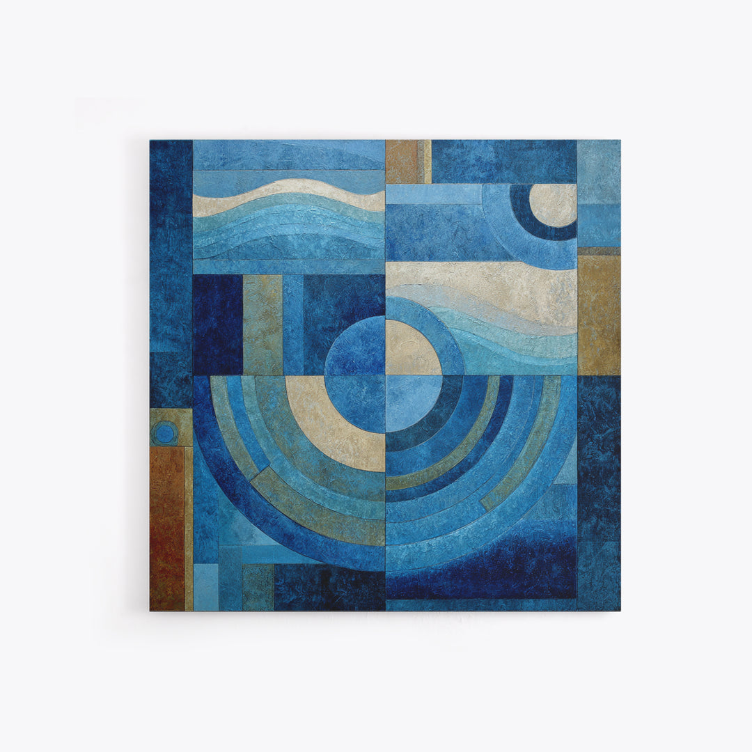 All Blue Ocean Abstraction Canvas Print, Monochrome Art, Wall Art, Living Room Decor, Mono, Abstract Art, Bedroom Decor, MON-1x1-97