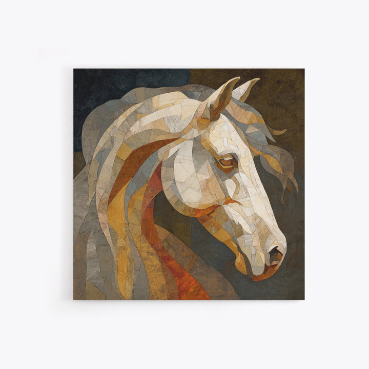 Sepia Horse Portrait Canvas Print, Monochrome Art, Statement Artwork, Living Room Decor, Fine Art, Mono, Digital Art, MON-1x1-98