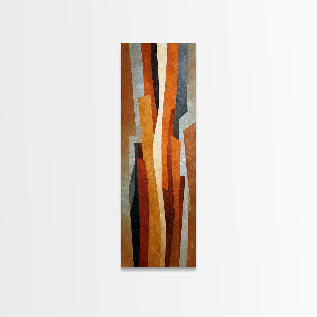 Burnt Orange Canyon Abstraction Canvas Print, Monochrome Art, Living Room Decor, Oil Painting, Mono, Gallery Decor, Wall Decor, MON-1x3-100
