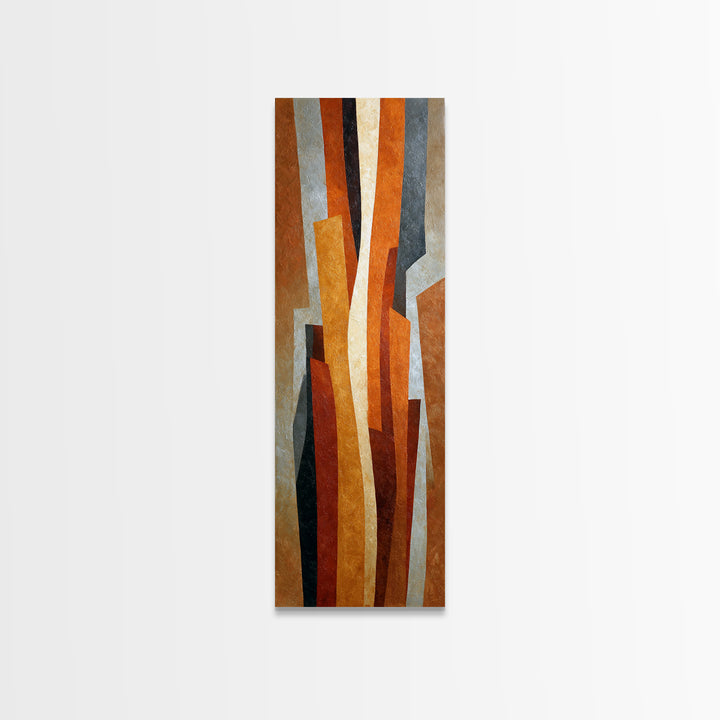 Burnt Orange Canyon Abstraction Canvas Print, Monochrome Art, Living Room Decor, Oil Painting, Mono, Gallery Decor, Wall Decor, MON-1x3-100