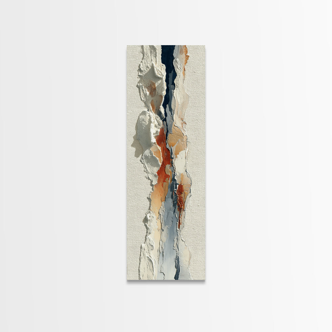Ivory White Plaster Texture Composition Canvas Print, Monochrome Art, Room Decor, Living Room Decor, Mono, Mid Century Modern, MON-1x3-17
