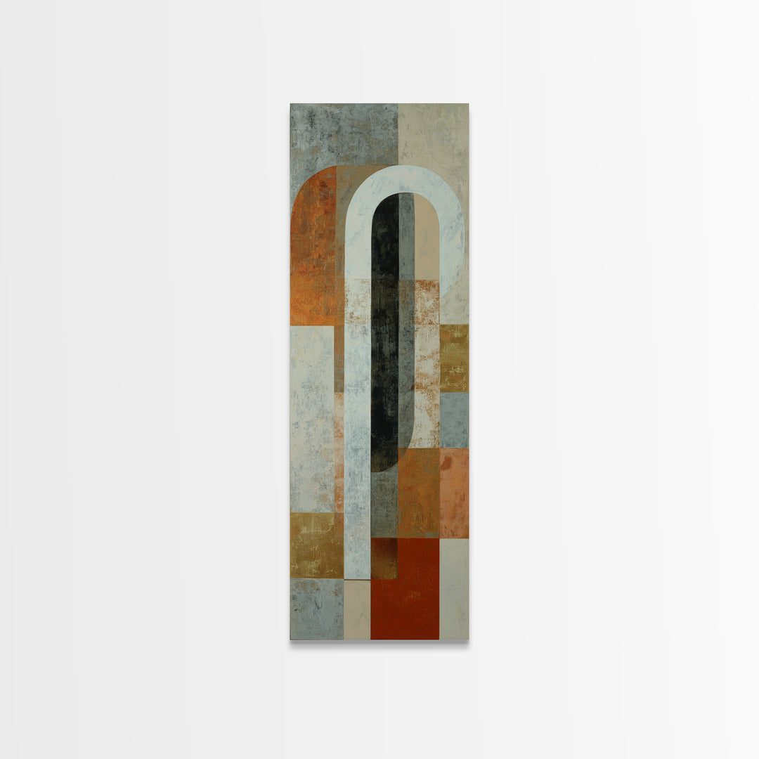 Gray Architectural Arch and Shadow Study Canvas Print, Monochrome Art, Unique Wall Art, Living Room Decor, Fine Art, Mono, MON-1x3-22