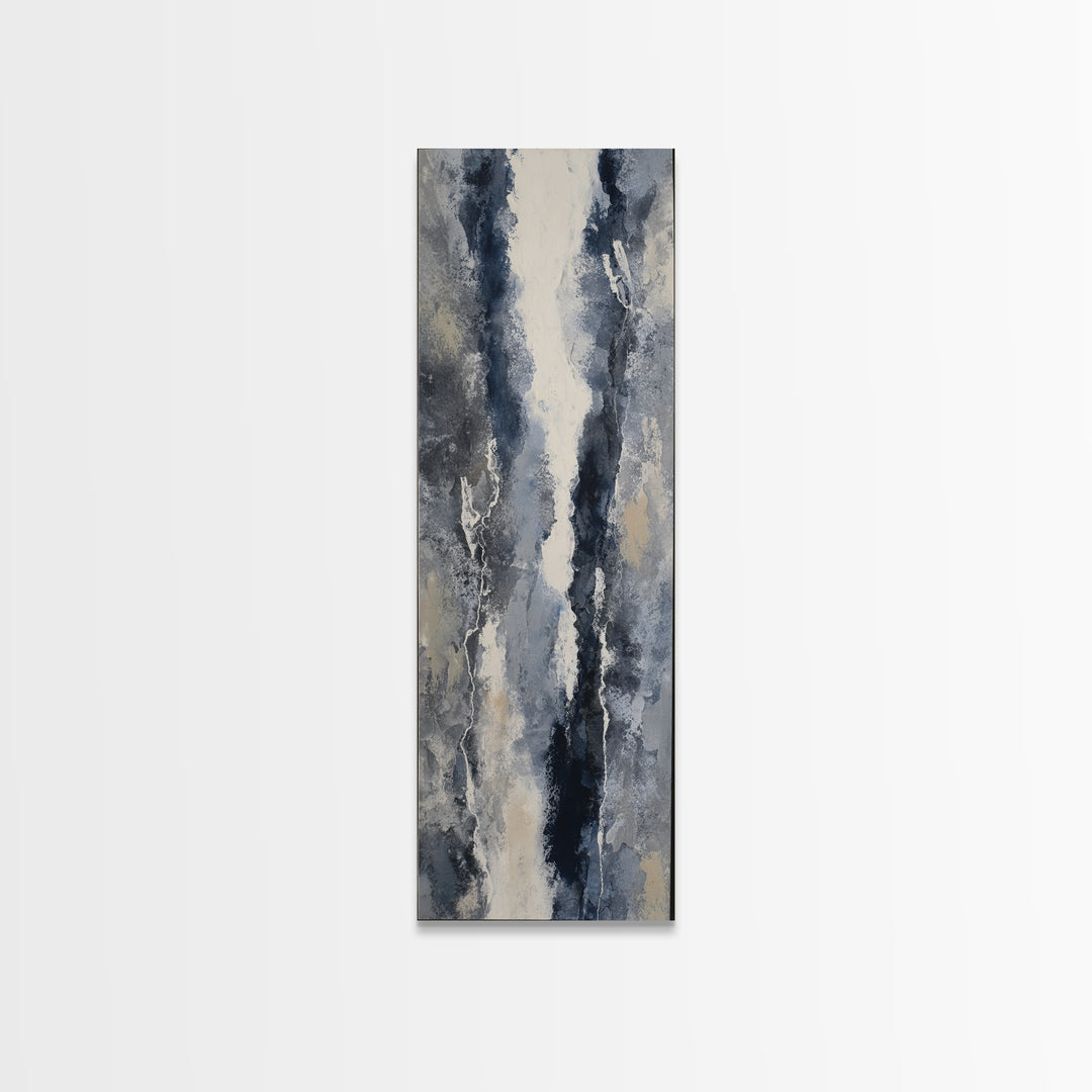 Black Ink Abstract Canvas Print, Monochrome Art, Wallpaper Mural, Living Room Decor, Fine Art, Mono, Textured Painting, MON-1x3-42