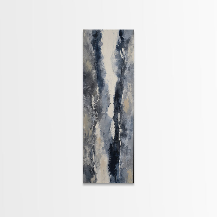 Black Ink Abstract Canvas Print, Monochrome Art, Wallpaper Mural, Living Room Decor, Fine Art, Mono, Textured Painting, MON-1x3-42