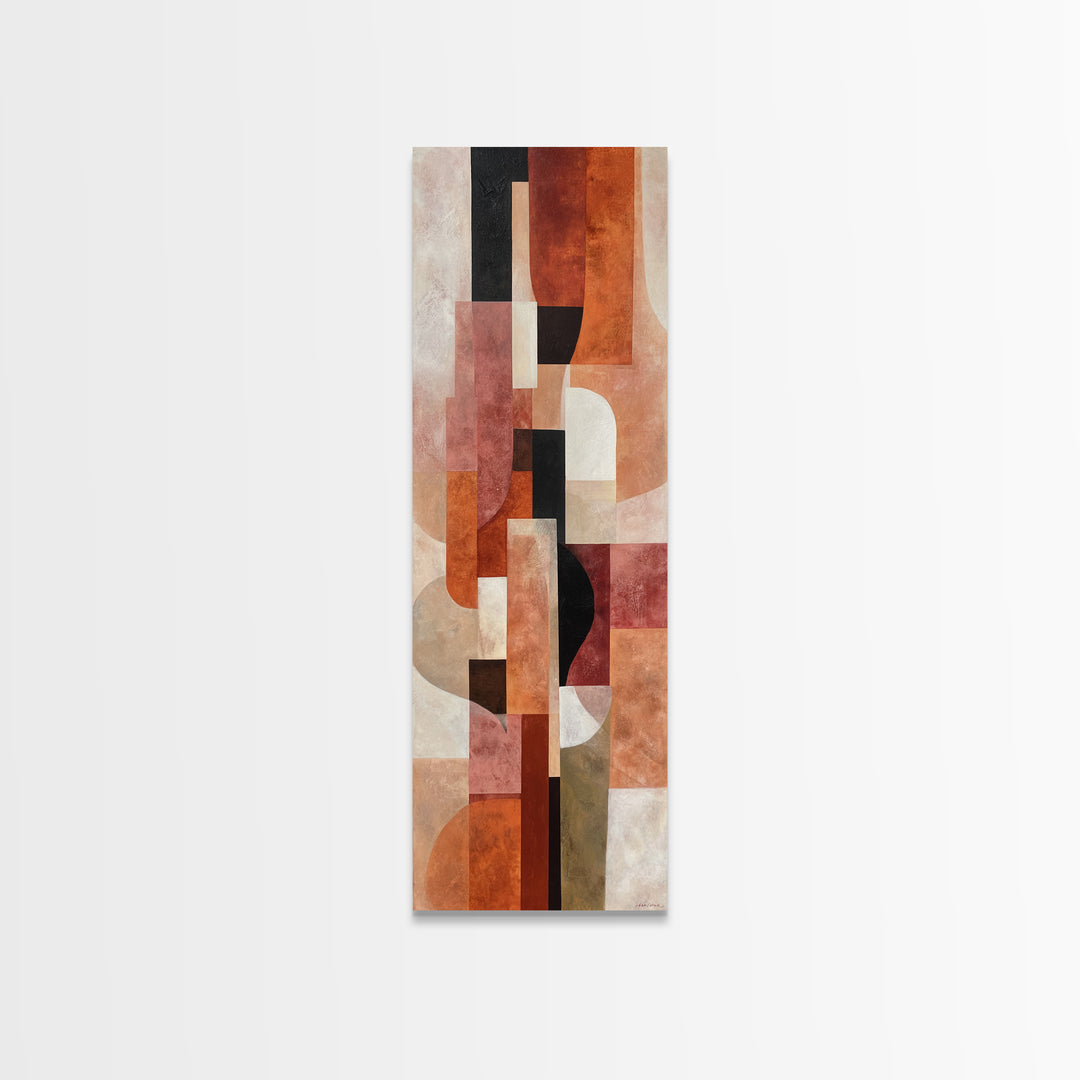 Burnt Orange Canyon Abstraction Framed Canvas Print, Monochrome Art, Home Decor, Living Room Decor, Mono, Bedroom Decor, MON-1x3-52