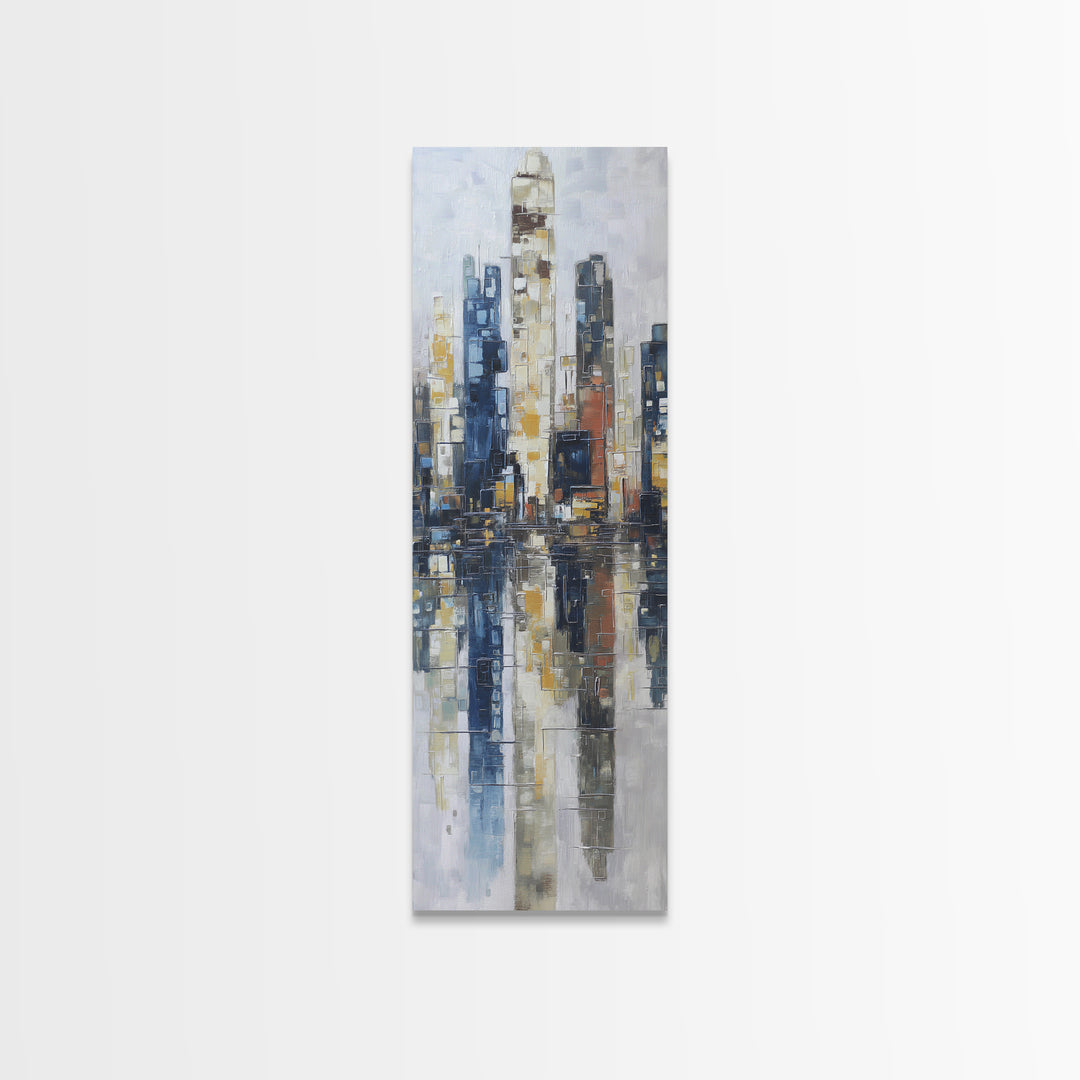 Black and White City Reflection Canvas Print, Monochrome Art, Modern Decor, Living Room Decor, Abstract Art, Mono, Poster, MON-1x3-57