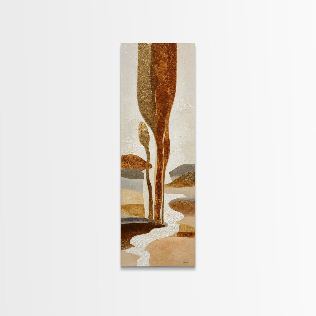 Warm Brown Desert Landscape Framed Canvas Print, Monochrome Art, Boho Decor, Living Room Decor, Fine Art, Mono, Art Print, MON-1x3-69