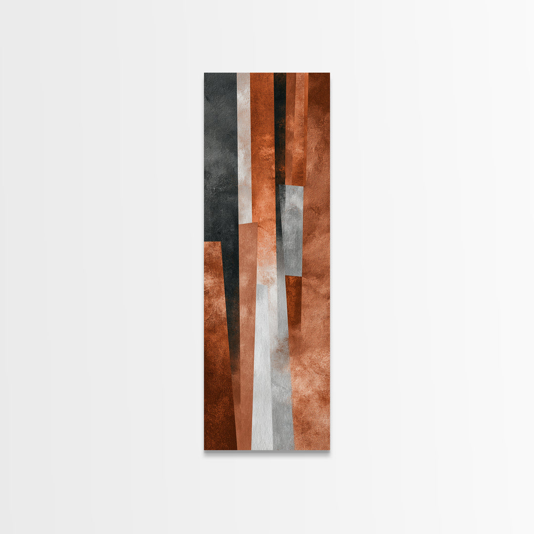 Burnt Orange Canyon Abstraction Framed Canvas Print, Monochrome Art, Abstract Art, Living Room Decor, Fine Art, Mono, MON-1x3-76