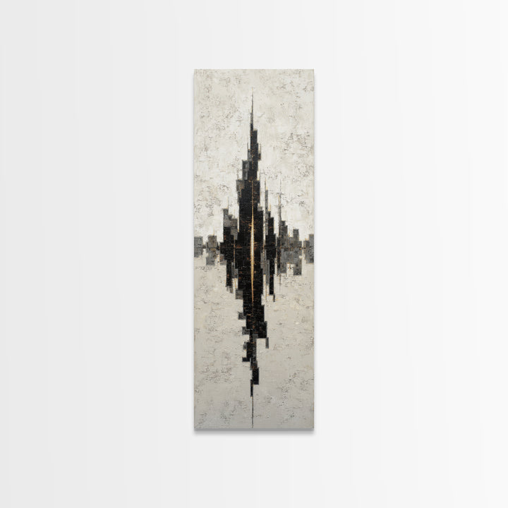 Black and White City Reflection Canvas Print, Monochrome Art, Abstract Art, Living Room Decor, Fine Art, Mono, Bedroom Wall Art, MON-1x3-81