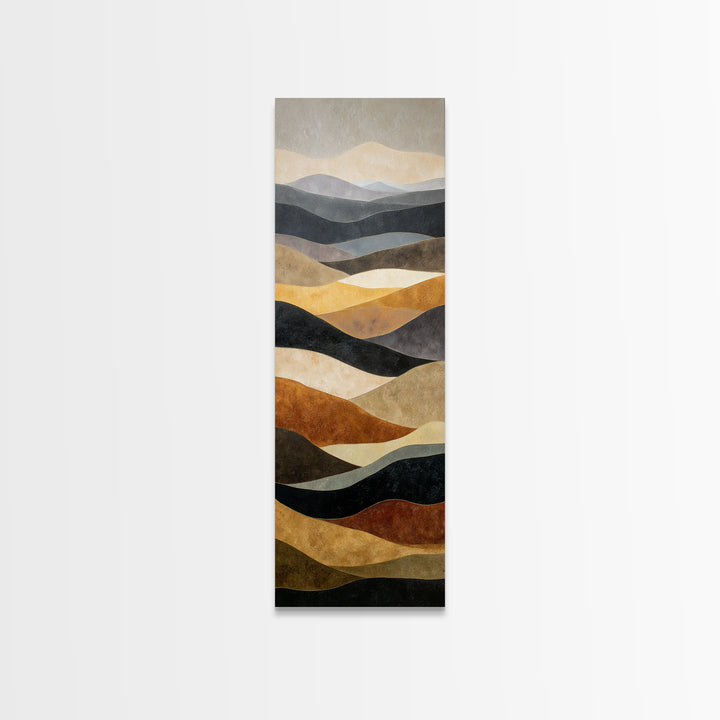 Charcoal Mountain Landscape Canvas Print, Monochrome Art, Digital Print, Living Room Decor, Fine Art, Mono, Modern Art, MON-1x3-88