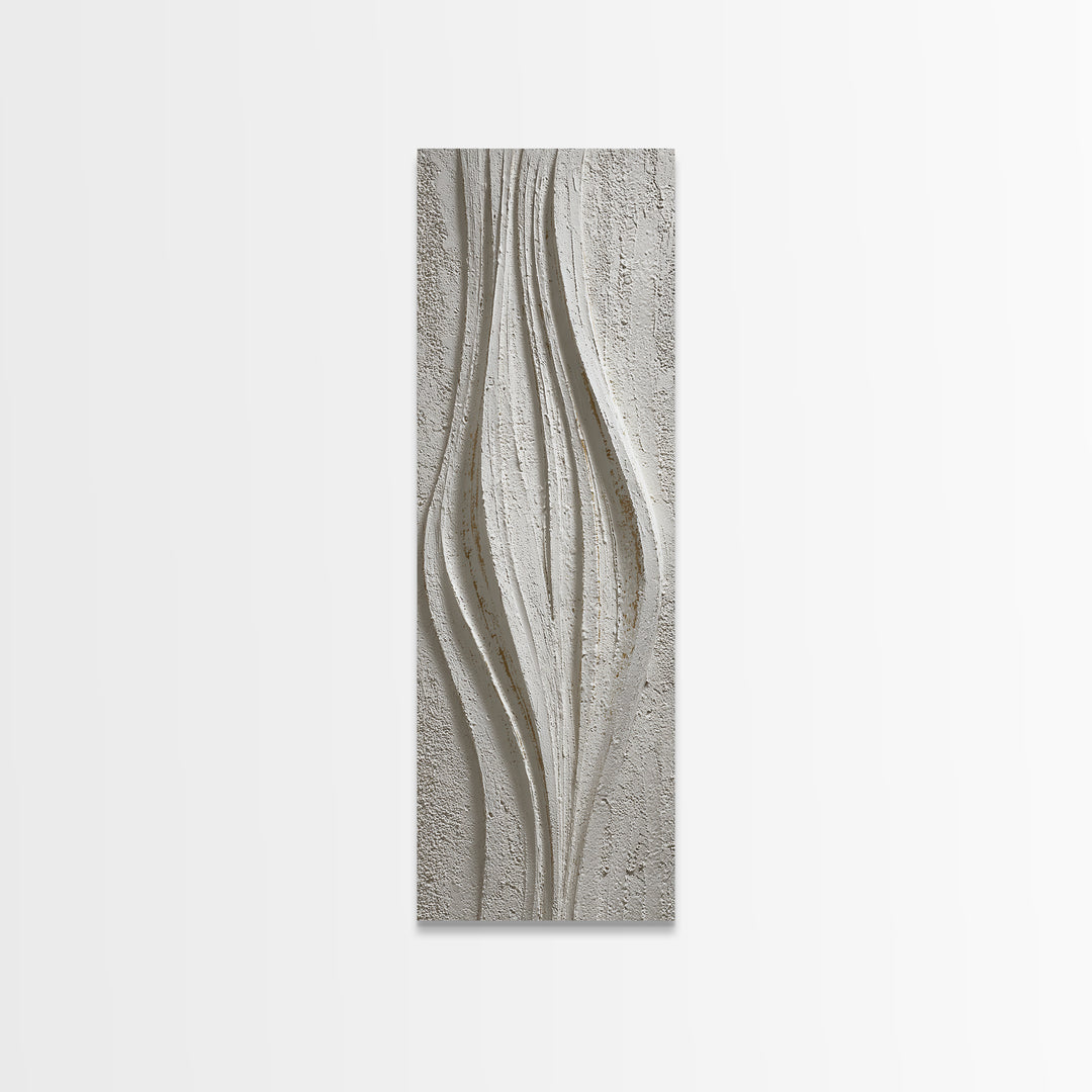 Ivory White Plaster Texture Composition Canvas Print, Monochrome Art, Boho Wall Art, Living Room Decor, Fine Art, Mono, MON-1x3-89