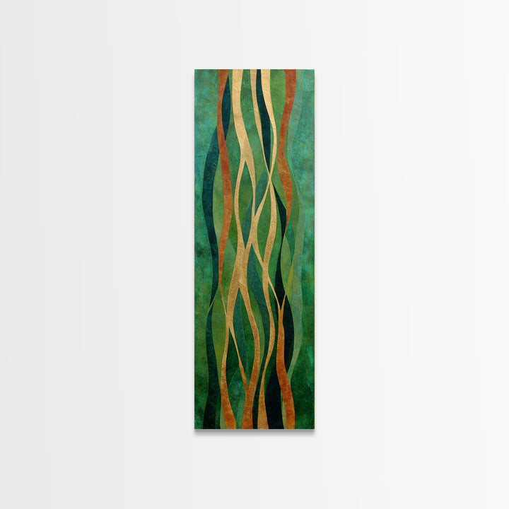 Deep Green Forest Silhouette Study Canvas Print, Monochrome Art, Modern Art, Living Room Decor, Fine Art, Mono, MON-1x3-97
