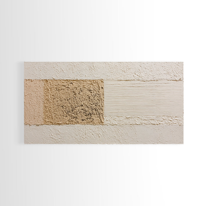 Cream on Cream Minimalist Forms Framed Canvas Print, Monochrome Art, Fine Art Print, Living Room Decor, Fine Art, Mono, MON-2x1-18