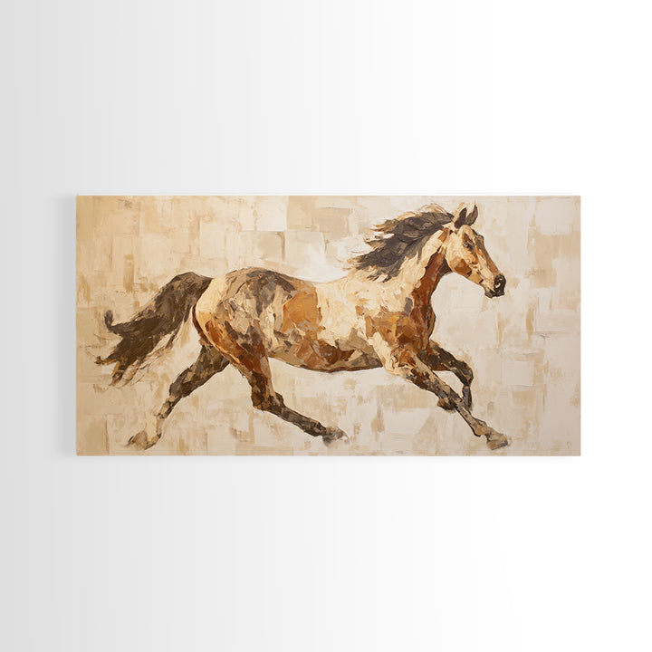 Sepia Horse Portrait Canvas Print, Monochrome Art, Statement Artwork, Living Room Decor, Fine Art, Mono, Digital Art, MON-2x1-22