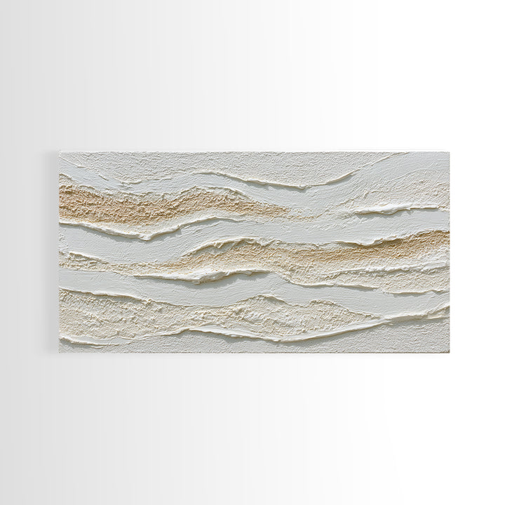 Ivory White Plaster Texture Composition Framed Canvas Print, Monochrome Art, Home Decor, Living Room Decor, Fine Art, Mono, MON-2x1-25