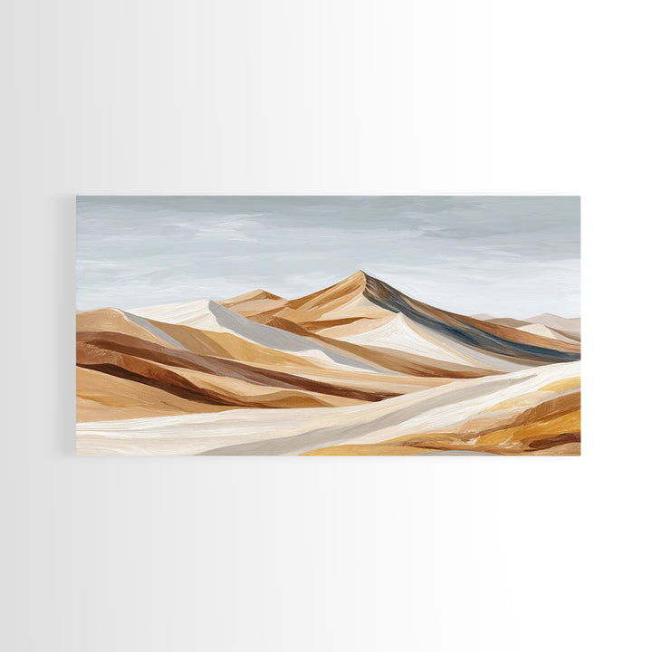 Warm Brown Desert Landscape Framed Canvas Print, Monochrome Art, Poster, Living Room Decor, Fine Art, Mono, Textured Wall Art, MON-2x1-29