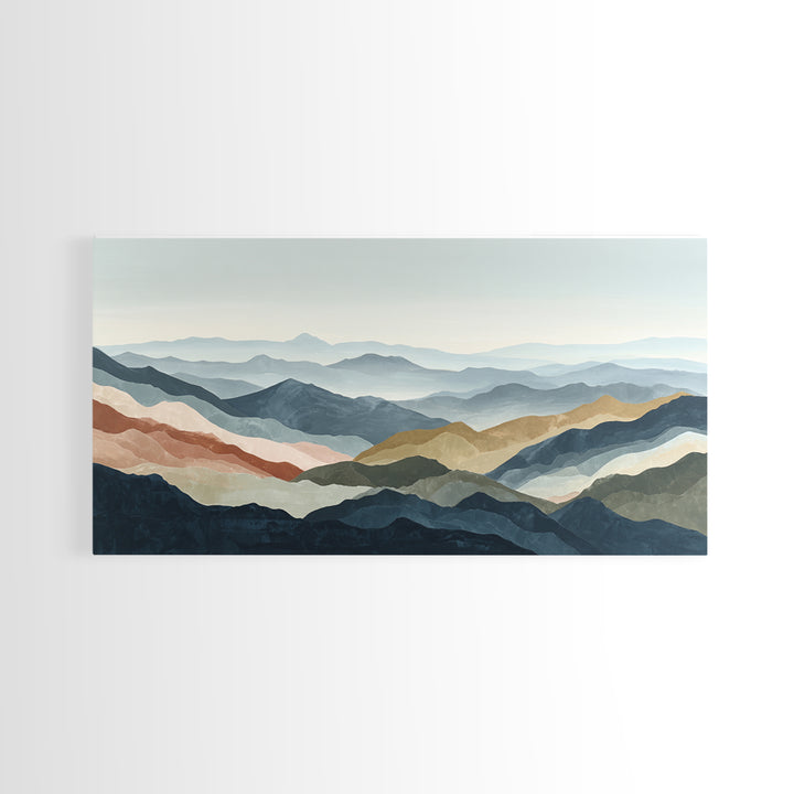 Charcoal Mountain Landscape Canvas Print, Monochrome Art, Digital Prints, Living Room Decor, Fine Art, Mono, Apartment Decor, MON-2x1-48