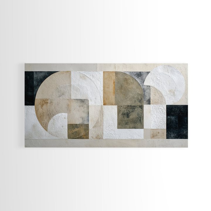 Ivory White Plaster Texture Composition Canvas Print, Monochrome Art, Printable Wall Art, Living Room Decor, Fine Art, Mono, MON-2x1-49
