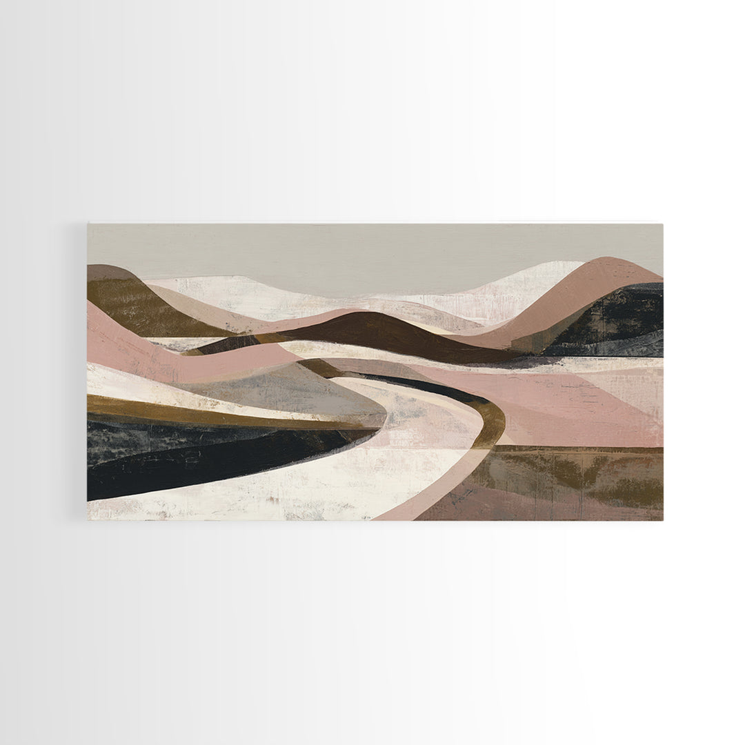 Warm Brown Desert Landscape Framed Canvas Print, Monochrome Art, Poster, Living Room Decor, Fine Art, Mono, Textured Wall Art, MON-2x1-5